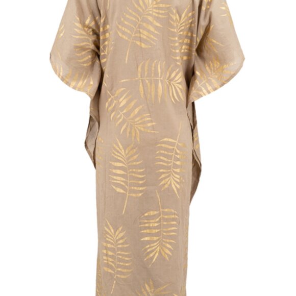 ☀️SUMMER SALE!☀️ IBIZAMODE - LONG KIMONO LEAFY TAUPE - ONE SIZE - BNWT - Picture 5 of 8